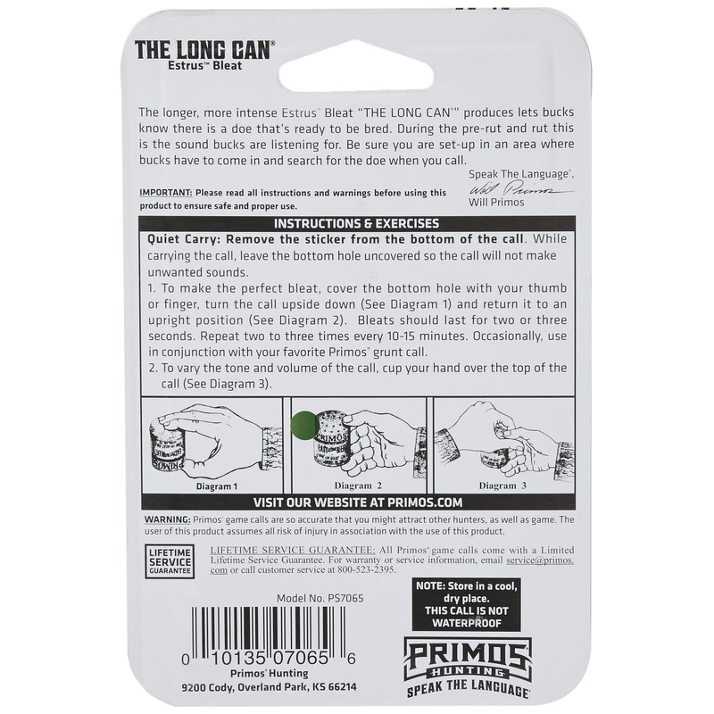 Primos Hunting The Long CAN Doe Bleat, Extended-Range Deer Calling