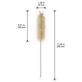 XCD Tube Brushes, 10 Pack Radial Tufted End Bristle Brushes for Test Tube and Bottle Cleaning in Laboratory, Size L