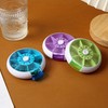 Portable Rotating 7-Compartment Small Pill Box for Vitamins & Medication 9*2.2cm/Green 40ea