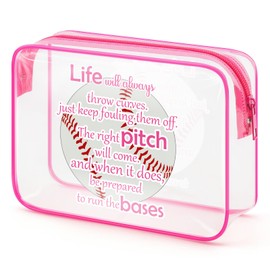 Softball Gifts for Women Makeup Bag Softball Gift for Team Inspirational Gifts for Softball Lovers Softball Cosmetic Bag Birthday Gifts for Softball Players Fans Softball Coach Softball Team Gifts