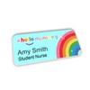 Blue Rainbow and Stars Logo Hello My Name is Name