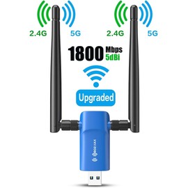 Nineplus WiFi 6 1800Mbps 802.11ax USB 3.0 Wireless Adapter with PC WiFi Antenna for Win11/10 Gaming Internet Network Card