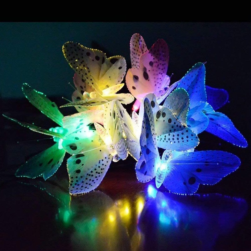 Berocia 20 LED Butterfly String Lights with Remote USB Plug