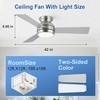 putroad 42 Inch Ceiling Fans with Lights and Remote, Brushed