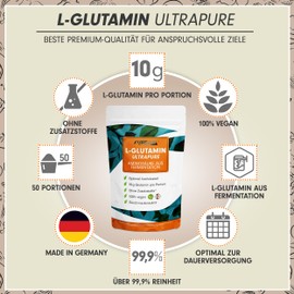 Set: Glutamin Ultrapure + BelliFlora® Kulturen-Komplex - 500g Glutamin-Pulver hochdosiert mit 10g pro Tag + 90 BelliFlora® Kapseln mit 23 hochwertigen Bakterienkulturen - laborgeprüft mit Zertifikat