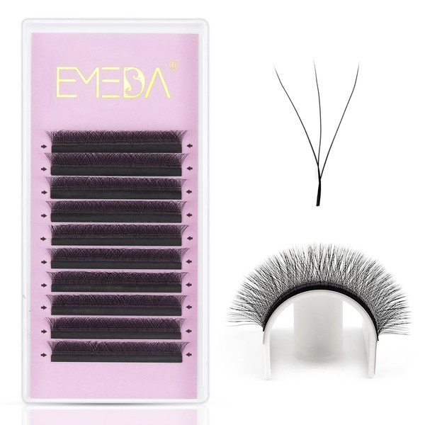 EMEDA Eyelash Extensions 3D 0.07 C Curl 8-14 mm W Shaped Eyelash Extensions Y Eyelash Set YY Lashes Volume Eyelashes 3D Eyelash Extensions 9 mm 11 mm 12 mm Premade Fans (0.07 C 14 mm)
