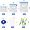 Reusable Food Storage Bag,Kiwinvou Portable Vacuum Sealer Storage Bags,Dry and