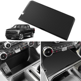 Center Console Compartment Cover for Ford F150 Accessories 2021-2024 2025, Lightning XLT 2022-2024 Interior Hidden Panel Secret Pocket Lid USB Hole(Fits into The Open Pocket in Front of The Shifter)
