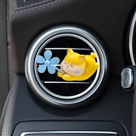 HQRNYP Cute Shiba InuCar Air Freshener Vent Clip, Stitch Car Air Freshener, Rotating Propeller Cartoon Diffuser with Creative Auto Perfume Decoration, Auto Decoration for Most Cars (Shiba Inu, Style1)