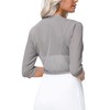 Aiboria Women 3/4 Sleeve Sheer Shrugs Open Front Mesh Bolero