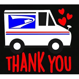 Thank You Mail Box Vinyl Decal Sticker, Waterproof Thank You Postman Sticker, 5-Inch Durable Design for Mailboxes, Doors, and Outdoor Use