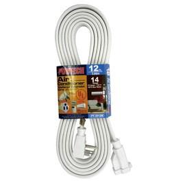 POWTECH Heavy Duty 12 FT Air Conditioner and Major Appliance Extension Cord UL Listed 14 Gauge, 125V, 15 Amps, 1875 Watts Grounded 3-PRONGED Cord
