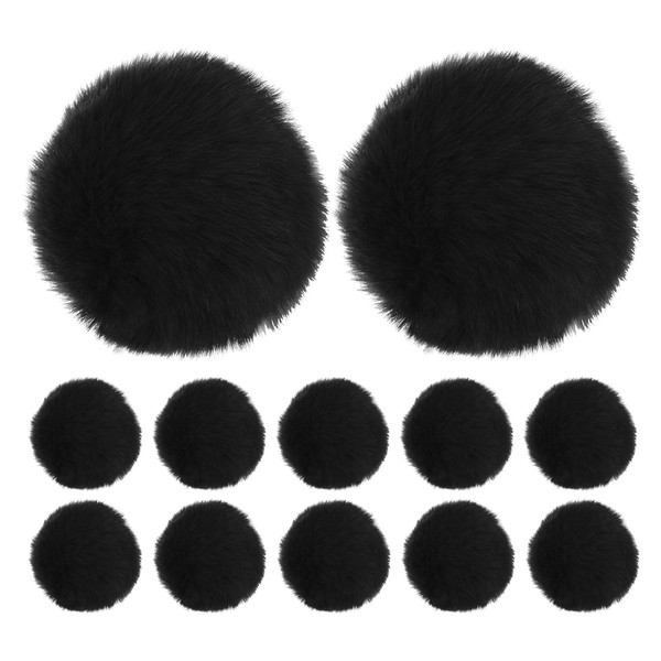 M METERXITY 12-Pack Faux Fur Pom Poms, 1.2 Inch/ 3.1