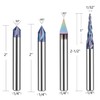 SpeTool 10PCS TAC Coated CNC Router Bit Set 1/4 Inch