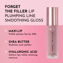 Lawless Women's Forget The Filler Lip Plumper Line Gloss, Velvet, Pink, 0.11 Fl Oz (Pack of 1)