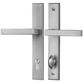 Rockwell Contemporary Keyed Entry Multipoint Handle Set in Brushed Nickel fits Doors with Multipoint Lock (Lock not Included) 1-3/4" Thick with 7.87" CTC screwholes