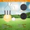 12Pack Hanging Outdoor Solar Lights - Decorative Cracked Glass LED