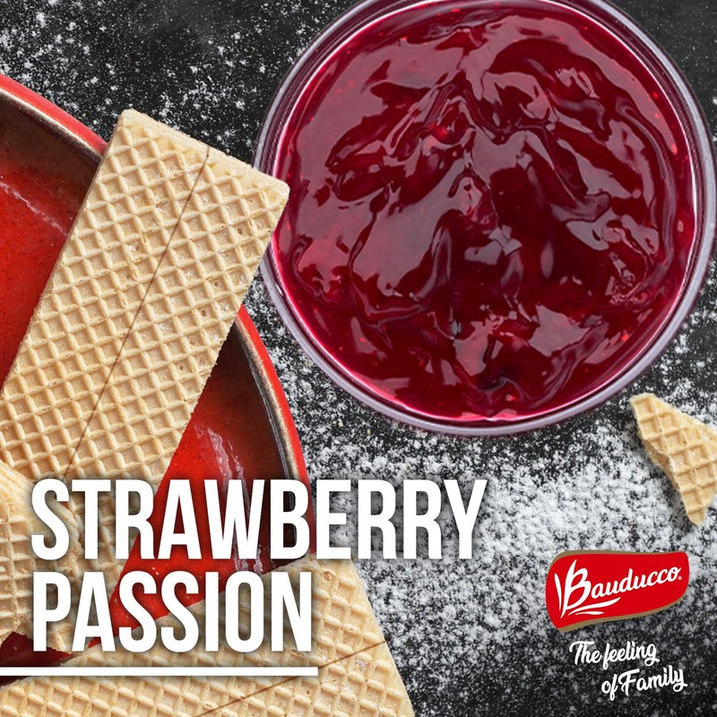 Bauducco Strawberry Wafers - Crispy Wafer Cookies With 3 Delicious,