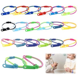 20 Stück Bunte Reißverschluss Armbänder Kinder Zip Freundschaftsarmbänder Sensorisches Armband Zappeln Stressabbau Spielzeug für Partys Zeit zu töten,anti stress armband kinder