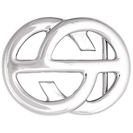 Luca Kayz Belt Buckle Interchangeable Clasp Open Circles 4 cm Shiny Silver, silver
