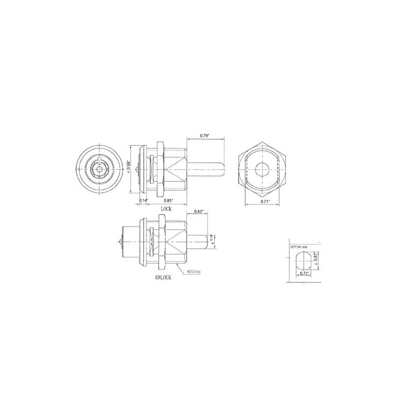 SafeCo Brands 2610B Push-in Tubular Barrel Locks SafeCo Brands (2610