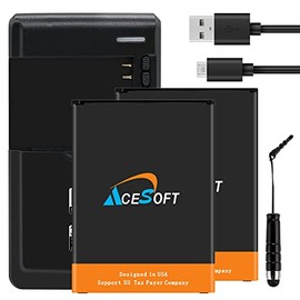 Large Power Upgraded 2X 4700mAh Rechargeable Battery Universal External Dock Charger USB Data Charging Cable Pen Compatible with LG Stylo 3 Plus MP450