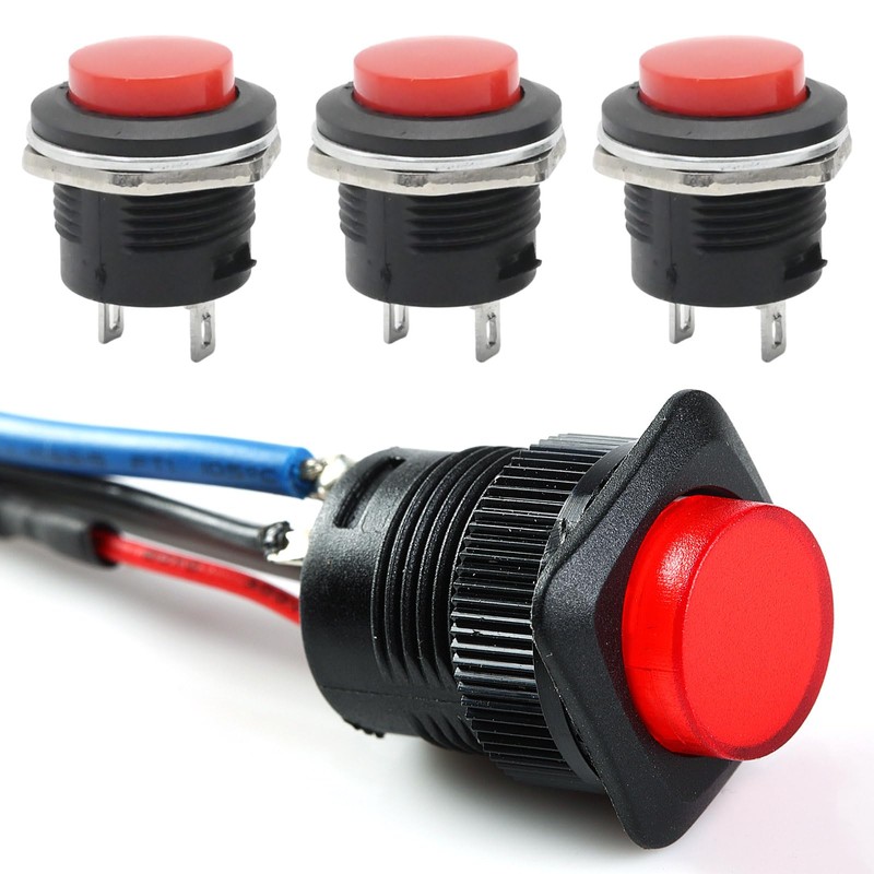 SYOWADA 5Pcs SPST Momentary Push Button Switch, AC250V/3A AC125V/6A Mini