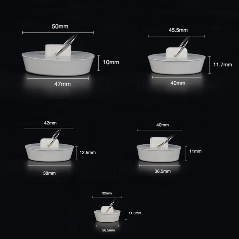 GWAWG Drain Stoppers 5PCS Rubber Plugs Bathtub Plugs Various sizes