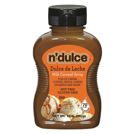 N’DULCE Dulce De Leche Syrup | Caramel Creams | Syrups For Coffee Drinks | Light Texture and Rich Flavor | Gluten-free | Nut-free | Pourable Syrup For Beverages, Desserts & Pastries -12 oz