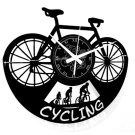Instant Karma Clocks Vinyl Record Clock Motif Modern Decorative Wall Clock Sport Bicycle Cycling Cycling Vinyl Mountain Bike Gift Cycling Enthusiasts (Bike 02)