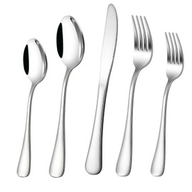 40-Piece Silverware Set, CXJY Stainless Steel Flatware Cutlery Set Service for 8, Utensils Include Knife Fork Spoon, Mirror Polished, Dishwasher Safe