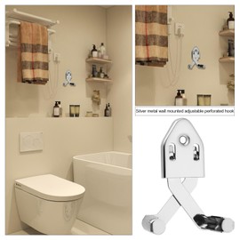 The Lord of the Tools 2pcs Metal Wall Mounted Adjustable Hook Universal Sword Rack Hook 7.7x3.5cm Adjustable 8.5cm Suitable for Multi Purpose Hooks in Swords Bathrooms Silver