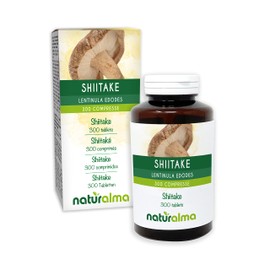 Shiitake (Lentinula edodes) Mushroom Naturalma | 150 g | 300 Tablets of 500 mg | Dietary Supplement | Natural and Vegan