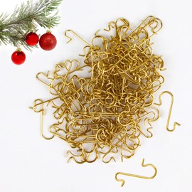 Quick Hanger, Pack of 120 Christmas Ornament Hooks, Christmas Tree Decorations, Christmas Tree Hangers, Gold for Tree Decorations and Christmas Tree Baubles for Easy Hanging