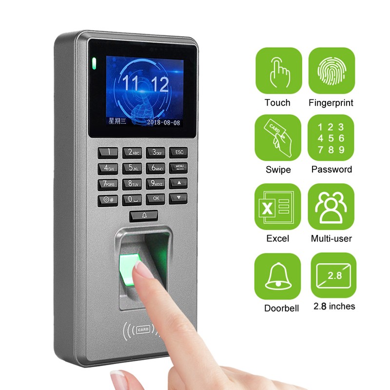 DC 12V 2.8in TFT HD Display Fingerprint Password Card Door