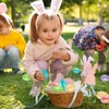 48 Stück Ostereier zum Aufhängen,Ostereier Plastik,Easter Eggs,Osterdeko für Draußen,Plastikeier Bunt(6