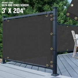 TANG SunShades Depot 35" x 24' Black Balcony Privacy Screen Fence Windscreen for Porch Deck Outdoor Backyard Patio Balcony to Cover Sun Shade UV-Proof fits Perfectly on 3'x24' Fence