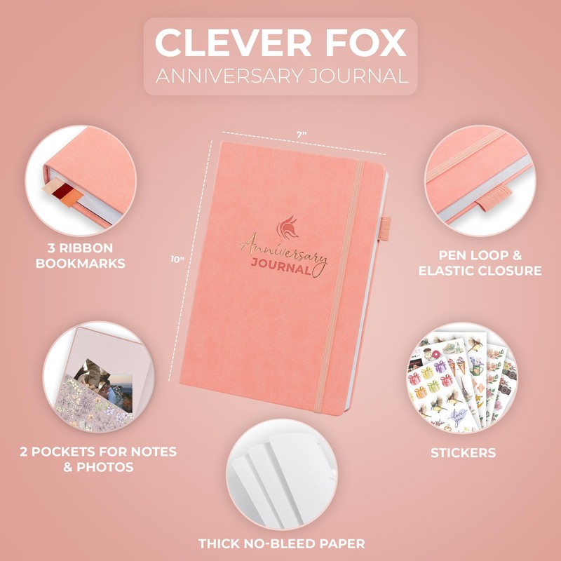 Clever Fox Anniversary Journal – Couple Memory Book & Photo