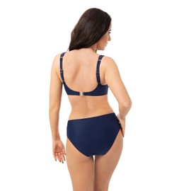 Selente My Secret Women's Modern Bikini with Underwired Top in Large Sizes (Made in EU), Navy Blue/Orange