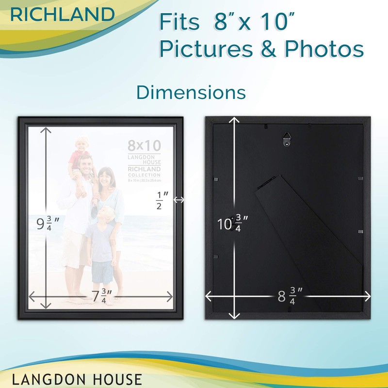 Langdon House 8x10 Picture Frames Set (Black, 6 Pack) Distinguished