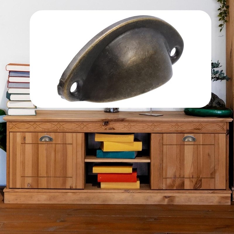 Antrader 12-Pack 1.6-inch Metal Semicircle Knobs Vintage Decorative Pull Handle