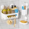 LEVERLOC Shower Caddy Suction Cup Set Shower Organizer & Soap