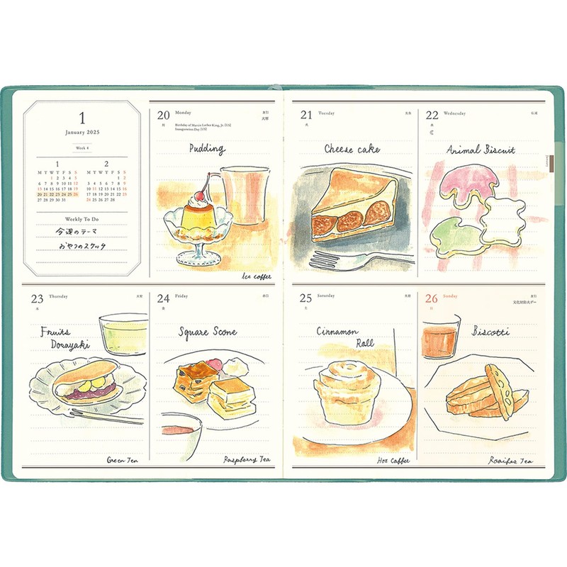 Elcomune Matka DR-WK-616 Notebook, Begins in January 2025, B6 Weekly