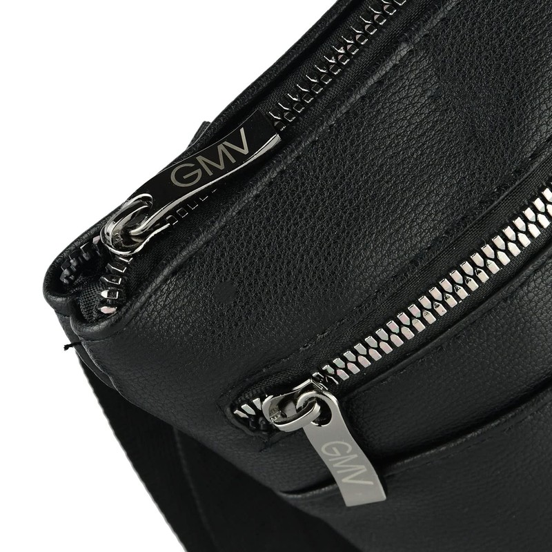 GianMarcoVenturi GIANMARCO VENTURI Men's Adjustable Shoulder Strap Faux Leather Multi-Pocket