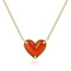 CHARMINGO Love Heart Birthstone Necklace for Women, Dainty 18k Gold