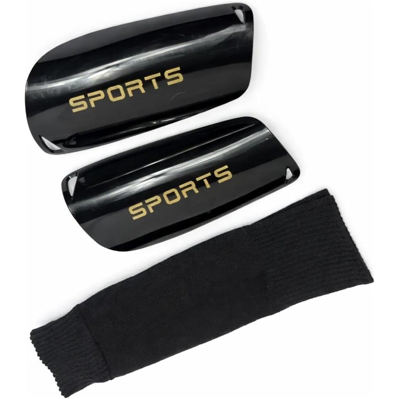 Espinilleras de fútbol con mangas deslizantes unitalla – Negro JISHOP