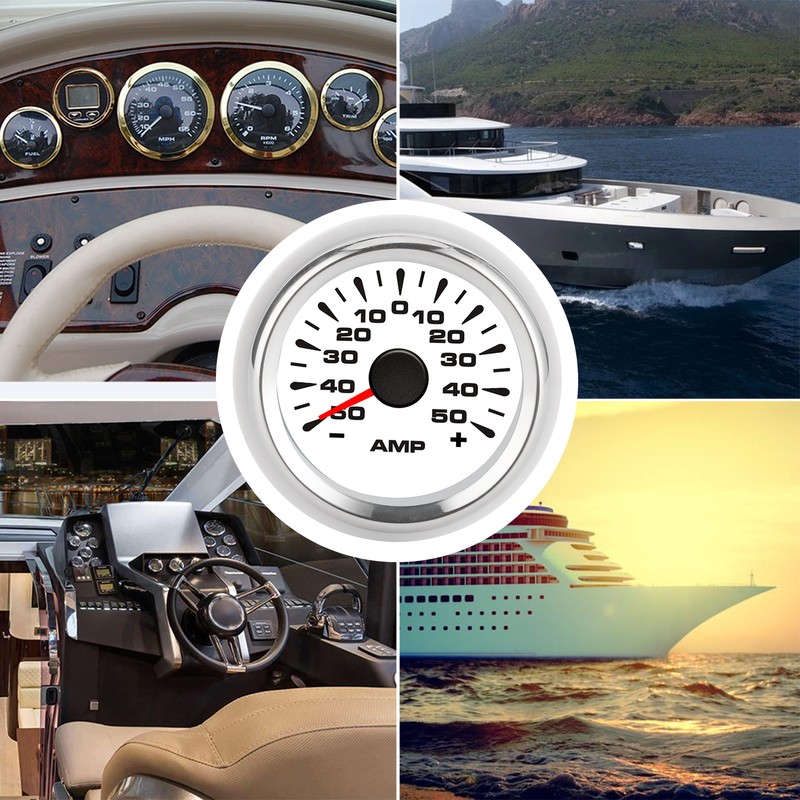 50A Ammeter AMP Gauge LCD Display Stepper Motor Ampere Meter