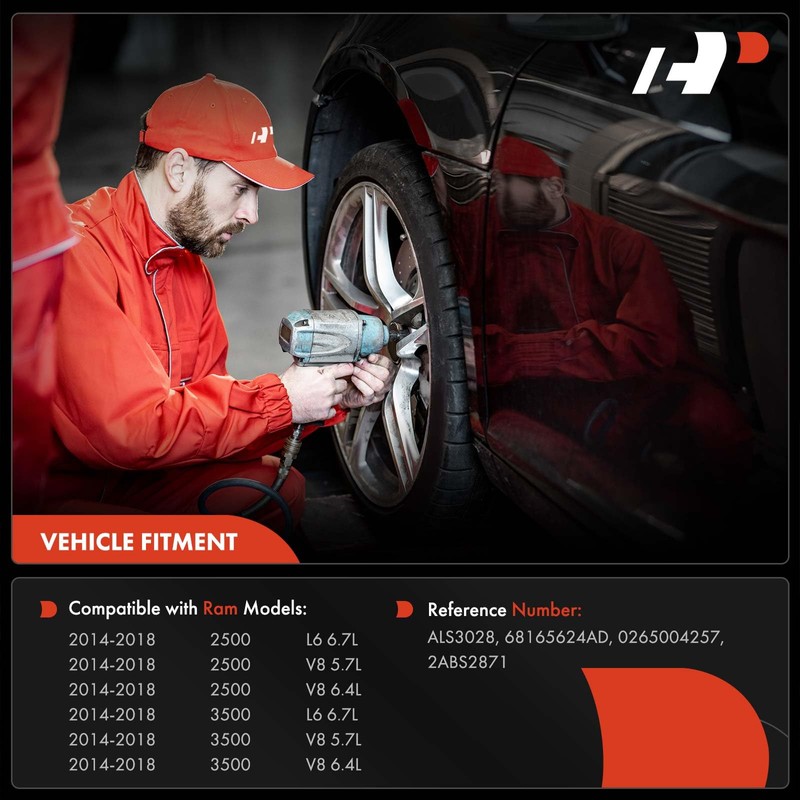 A-Premium Sensor de velocidad de rueda ABS compatible con Ram