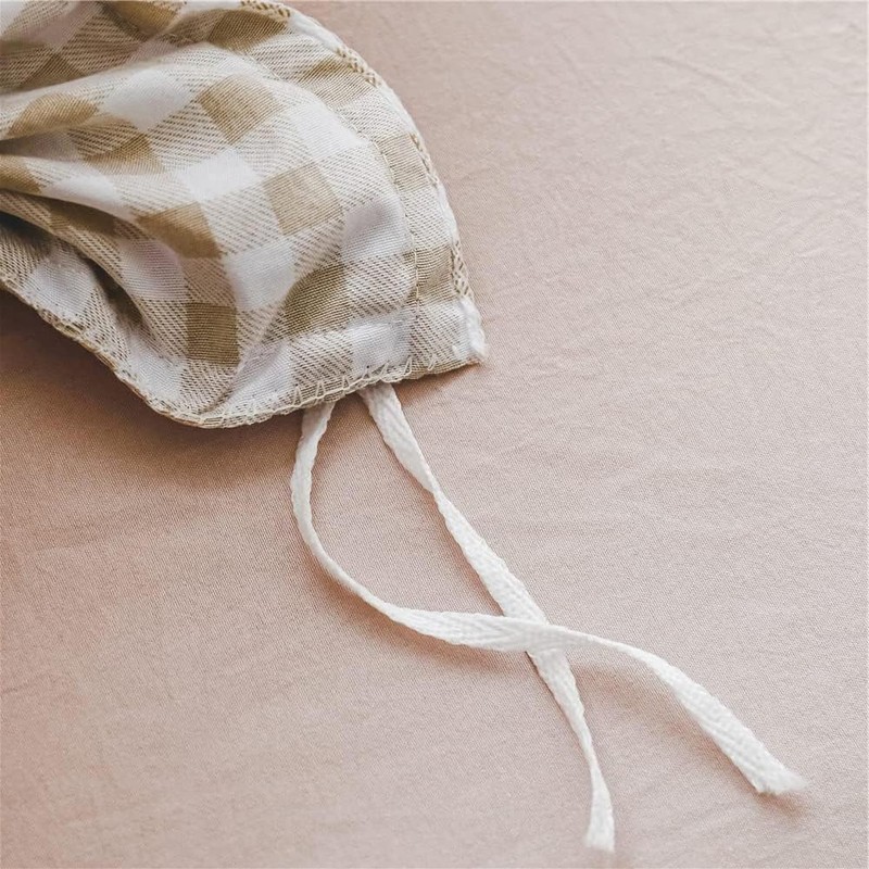 Tan Gingham Weighted Blanket Cover 48"x72", Taupe Soft Pre-Washed Microfiber
