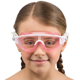 Cressi Baloo King Goggles - Single Lens Goggles for Swimming, Swimming Pool and Snorkelling, Pink/White, 7/15 Years, Junior Unisex